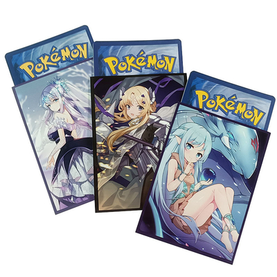 أكمام بطاقة فنية مطبوعة مخصصة للعبة Pokemon Yugioh MTG Magic Card Standard حجم صغير متاح حسب الطلب